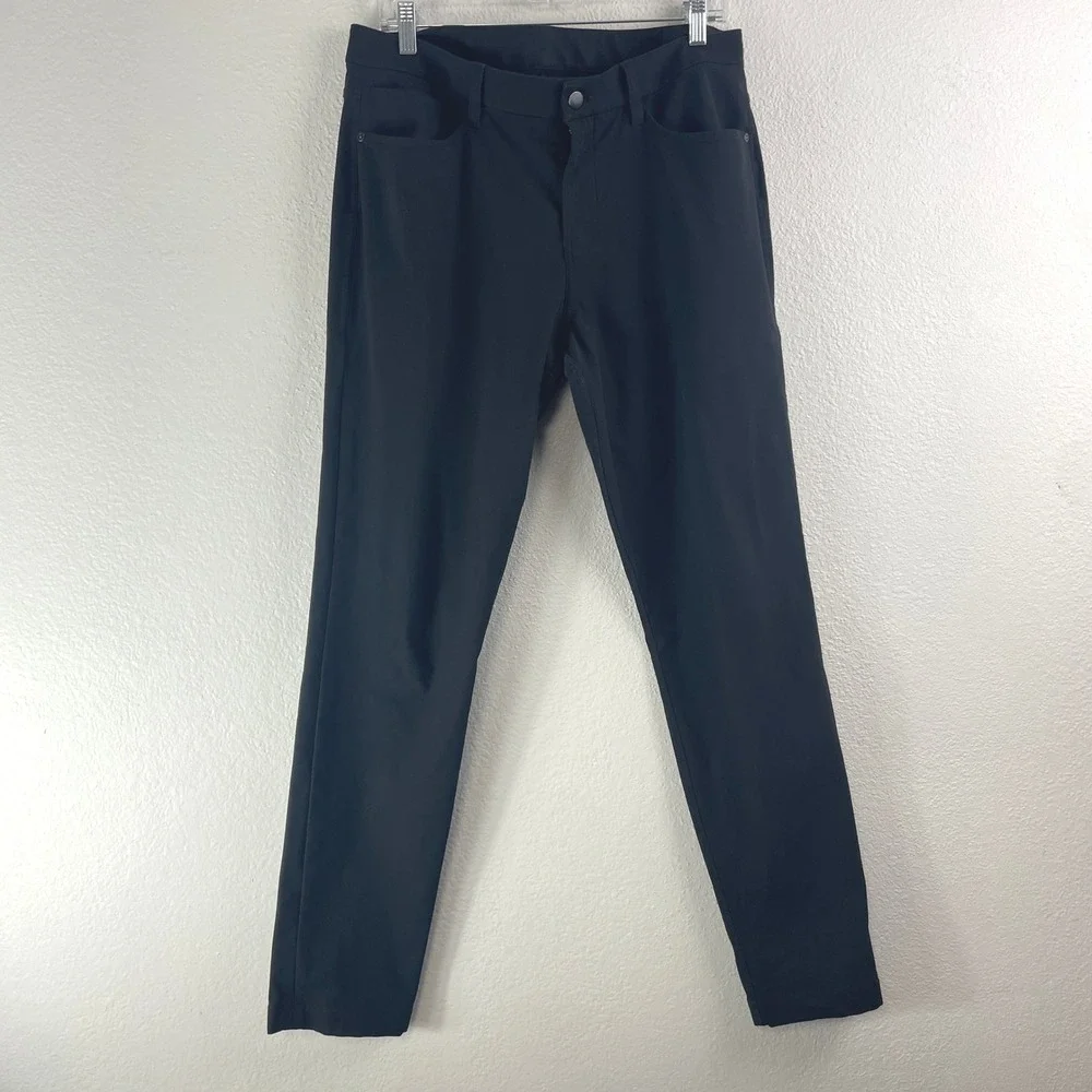 Lot of 2 Lululemon ABC Warpstreme Pant Men 33 Black Gray Slim Straight Technical